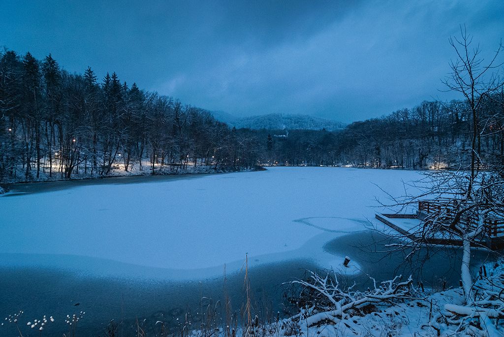 Sovata, Lacul Ursu, peisaj de iarna romania, judetul mures